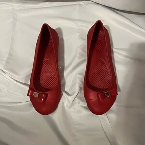 Crocs Gianna Bow Red Bow Flats.